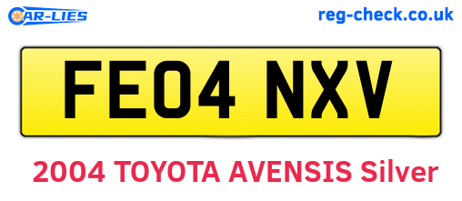 FE04NXV are the vehicle registration plates.