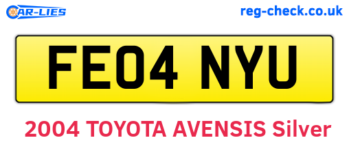 FE04NYU are the vehicle registration plates.