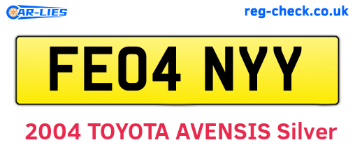 FE04NYY are the vehicle registration plates.