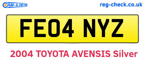 FE04NYZ are the vehicle registration plates.