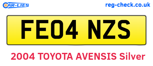 FE04NZS are the vehicle registration plates.