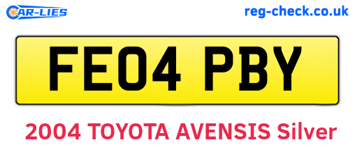FE04PBY are the vehicle registration plates.