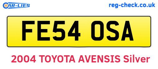 FE54OSA are the vehicle registration plates.