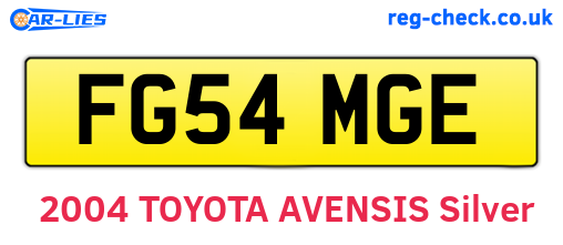 FG54MGE are the vehicle registration plates.