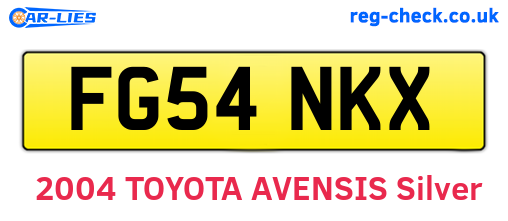 FG54NKX are the vehicle registration plates.