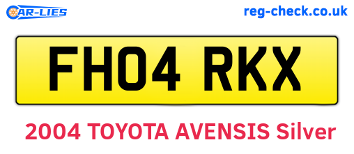 FH04RKX are the vehicle registration plates.