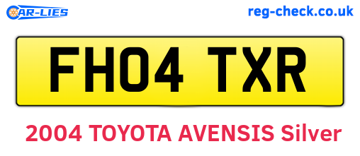 FH04TXR are the vehicle registration plates.