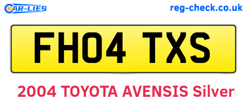 FH04TXS are the vehicle registration plates.