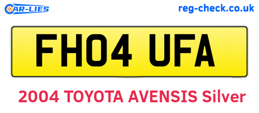 FH04UFA are the vehicle registration plates.