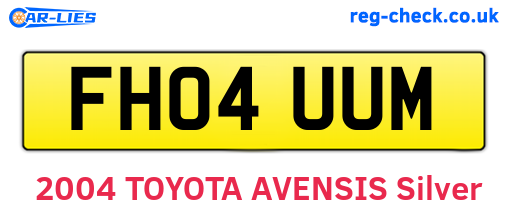 FH04UUM are the vehicle registration plates.
