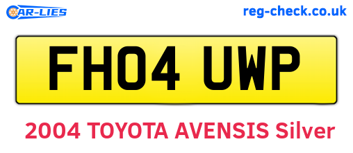 FH04UWP are the vehicle registration plates.