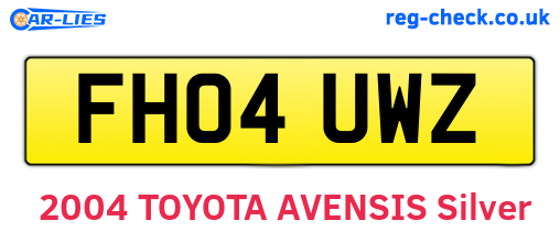 FH04UWZ are the vehicle registration plates.
