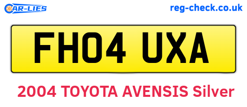 FH04UXA are the vehicle registration plates.