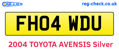 FH04WDU are the vehicle registration plates.