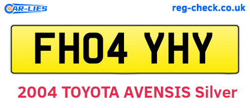 FH04YHY are the vehicle registration plates.