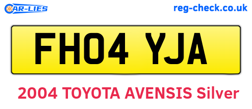 FH04YJA are the vehicle registration plates.