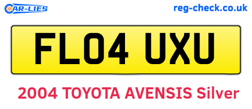 FL04UXU are the vehicle registration plates.