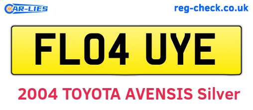 FL04UYE are the vehicle registration plates.
