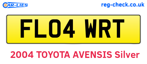 FL04WRT are the vehicle registration plates.