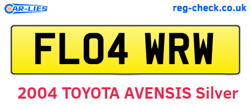 FL04WRW are the vehicle registration plates.