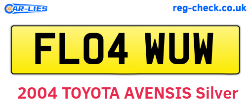 FL04WUW are the vehicle registration plates.