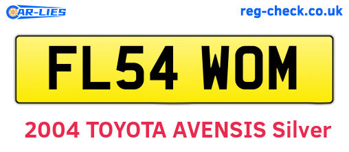 FL54WOM are the vehicle registration plates.