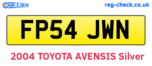 FP54JWN are the vehicle registration plates.