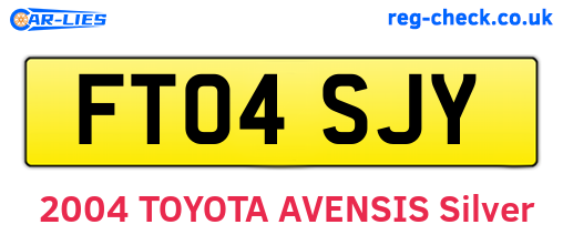 FT04SJY are the vehicle registration plates.