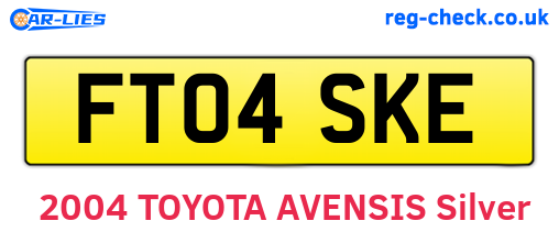 FT04SKE are the vehicle registration plates.