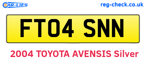 FT04SNN are the vehicle registration plates.