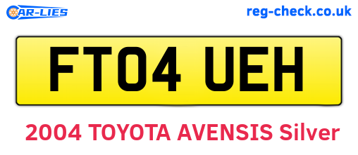 FT04UEH are the vehicle registration plates.