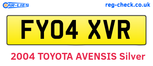 FY04XVR are the vehicle registration plates.