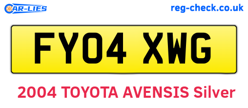 FY04XWG are the vehicle registration plates.