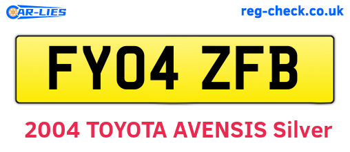 FY04ZFB are the vehicle registration plates.