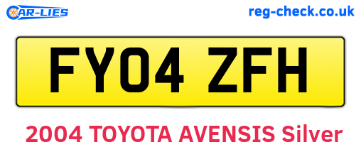 FY04ZFH are the vehicle registration plates.