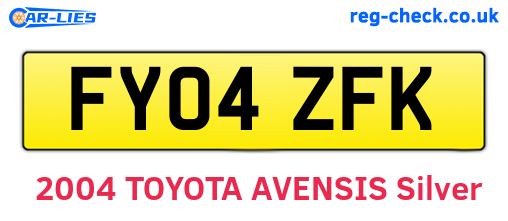 FY04ZFK are the vehicle registration plates.
