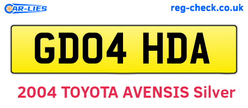 GD04HDA are the vehicle registration plates.