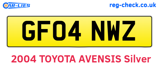 GF04NWZ are the vehicle registration plates.