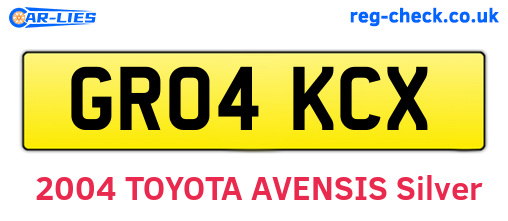GR04KCX are the vehicle registration plates.