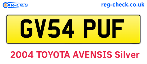 GV54PUF are the vehicle registration plates.