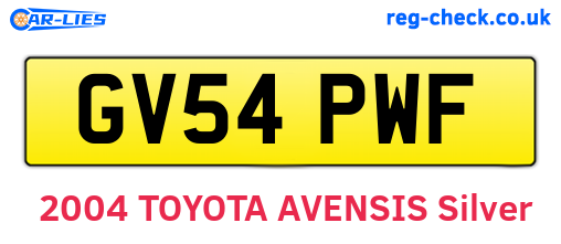 GV54PWF are the vehicle registration plates.