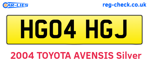 HG04HGJ are the vehicle registration plates.