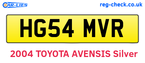 HG54MVR are the vehicle registration plates.