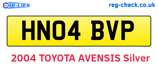 HN04BVP are the vehicle registration plates.
