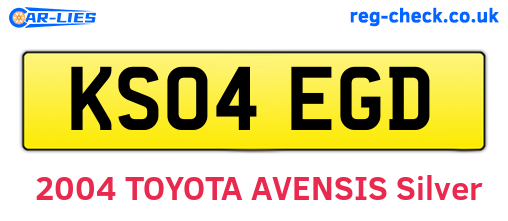 KS04EGD are the vehicle registration plates.