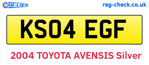 KS04EGF are the vehicle registration plates.