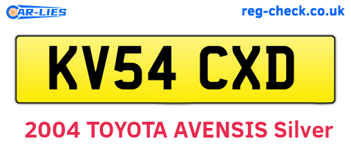 KV54CXD are the vehicle registration plates.