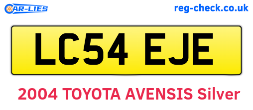 LC54EJE are the vehicle registration plates.