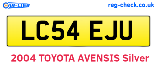 LC54EJU are the vehicle registration plates.