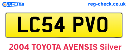 LC54PVO are the vehicle registration plates.